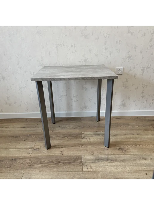 RostovStol Стол игровой бетон светлый 50*50 см. Ножки Серый хром, 70x60 см, фото 4