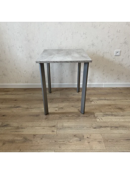 RostovStol Стол игровой бетон светлый 50*50 см. Ножки Серый хром, 70x60 см, фото 6
