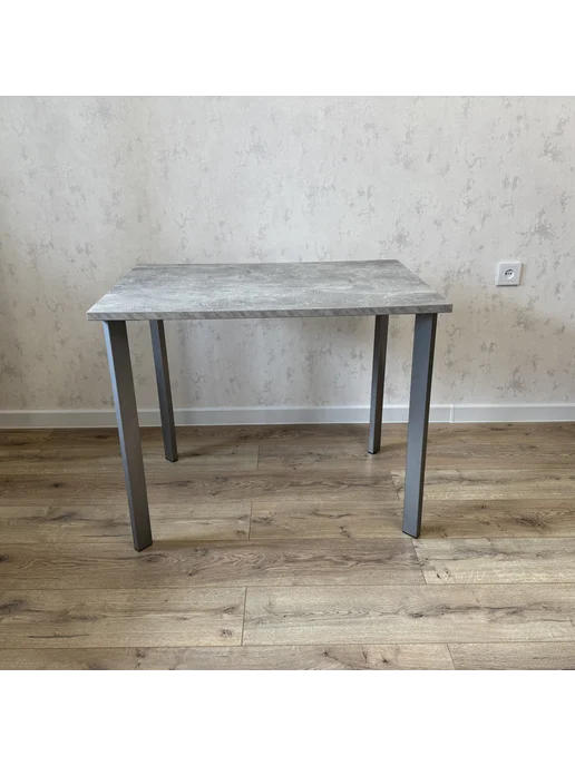 RostovStol Стол игровой бетон светлый 50*50 см. Ножки Серый хром, 80x60 см, фото 5