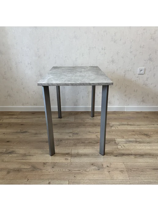 RostovStol Стол игровой бетон светлый 50*50 см. Ножки Серый хром, 80x60 см, фото 6