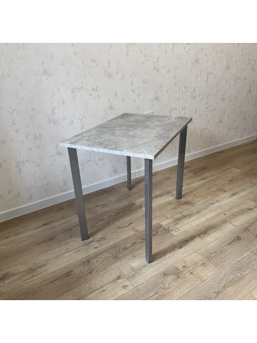RostovStol Стол игровой бетон светлый 50*50 см. Ножки Серый хром, 100x60 см, фото 4