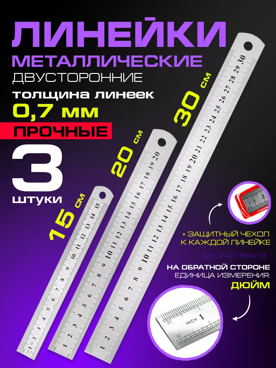 Линейка металлическая...