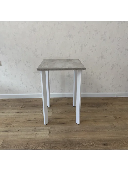 RostovStol Стол игровой бетон светлый 90*70 см. Белые ножки, 60x50 см, фото 4