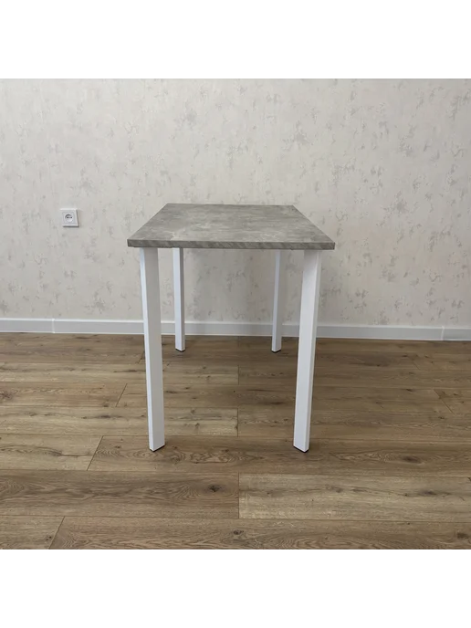 RostovStol Стол игровой бетон светлый 90*70 см. Белые ножки, 90x70 см, фото 6