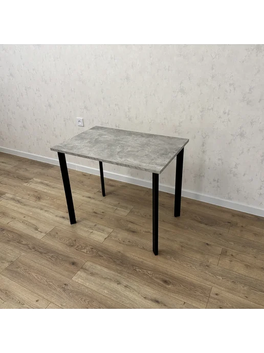 RostovStol Стол игровой бетон светлый 90*70 см. Белые ножки, 90x60 см, фото 3