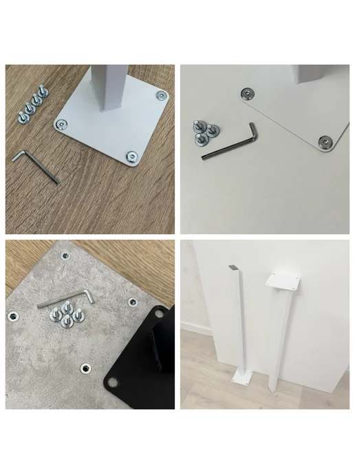 RostovStol Стол игровой бетон светлый 90*70 см. Белые ножки, 90x60 см, фото 8