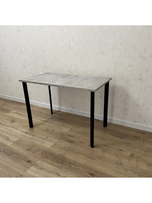 RostovStol Стол игровой бетон светлый 90*70 см. Белые ножки, 110x70 см, фото 3