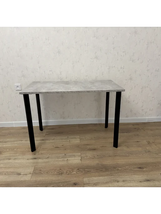 RostovStol Стол игровой бетон светлый 90*70 см. Белые ножки, 110x70 см, фото 4