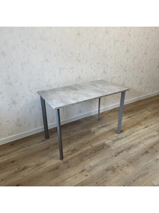 RostovStol Стол письменный бетон светлый 100*70 см. Ножки Серый хром, 100x70 см, фото 3