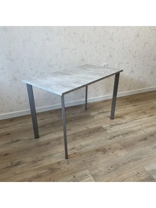 RostovStol Стол письменный бетон светлый 100*70 см. Ножки Серый хром, 110x60 см, фото 4