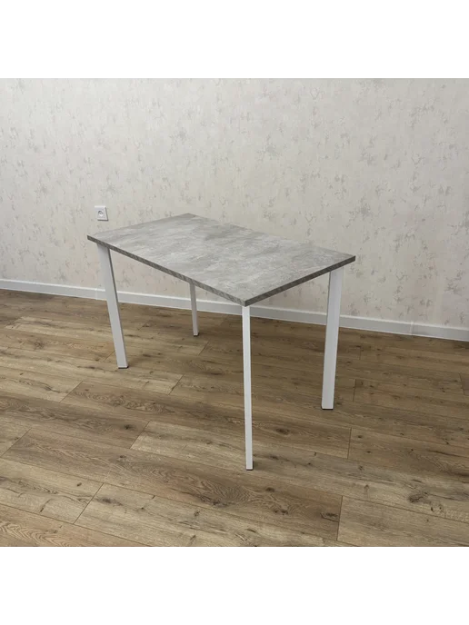 RostovStol Стол письменный бетон светлый 110*60 см. Белые ножки, 110x60 см, фото 4