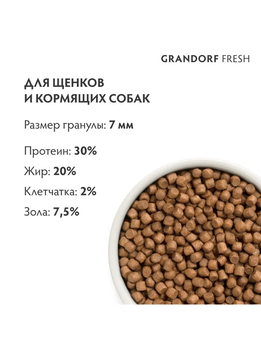 Сухой корм Grandorf' Живыми Пробиотиками для собак, щенки, ягненок, 3 кг, фото 3