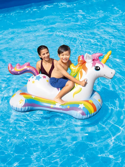 INTEX SALE% Круг для плавания "Единорог", голубой, фото 2