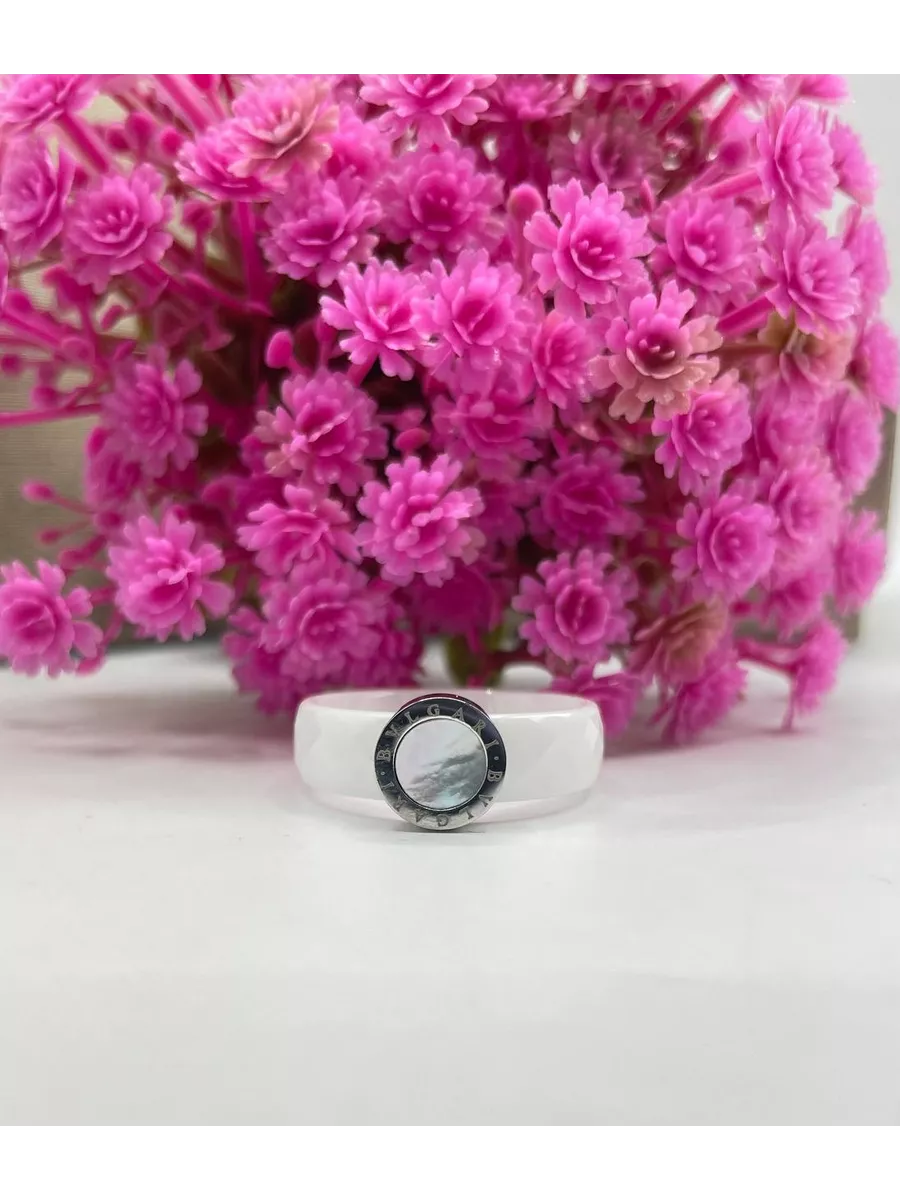 Кольцо в стиле BVLGARI керамика
