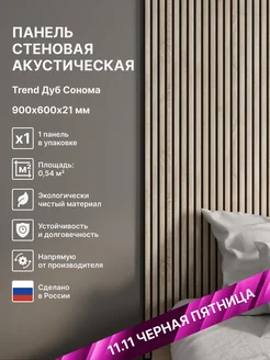 Стеновые панели с акустическим и реечным 3D эффектом 242274182 купить за 2 775 ₽ в интернет-магазине Wildberries