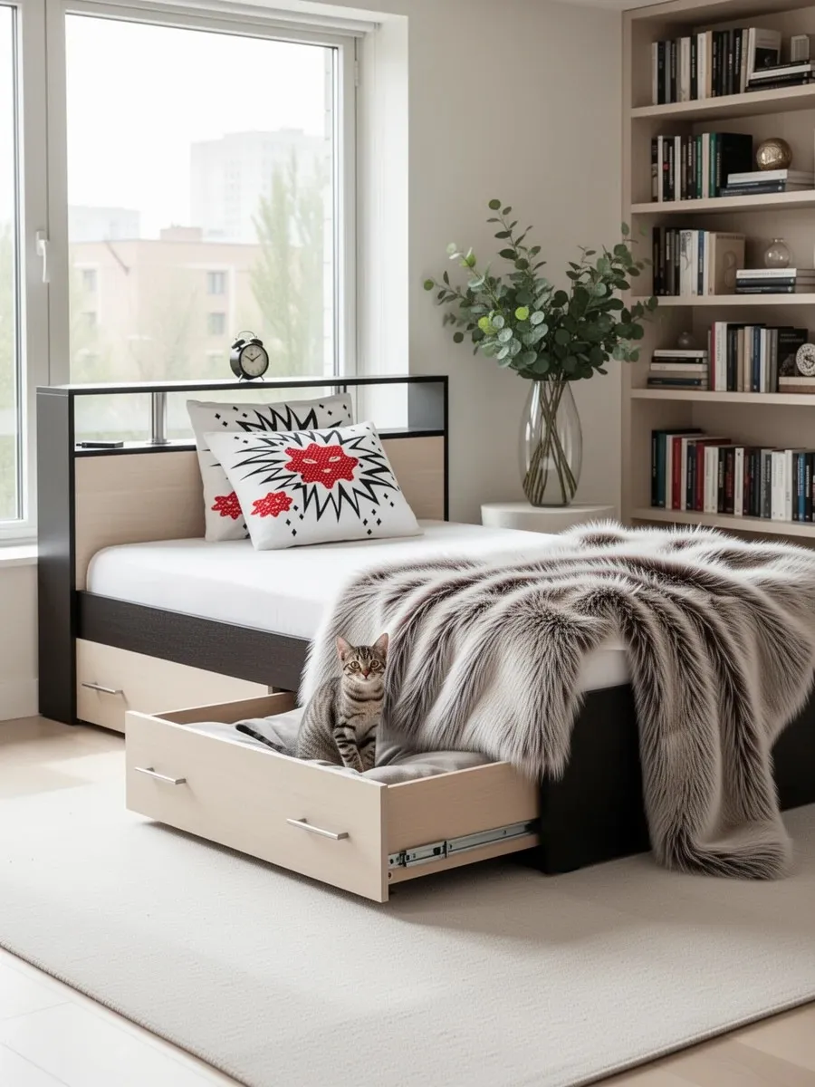 Кровать с ящиками Камелия 1200