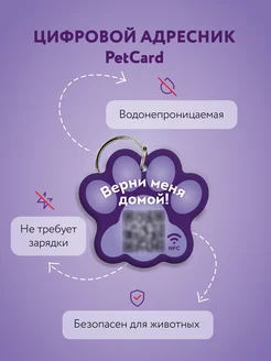 Адресник для собаки и для кошек с QR кодом и NFC