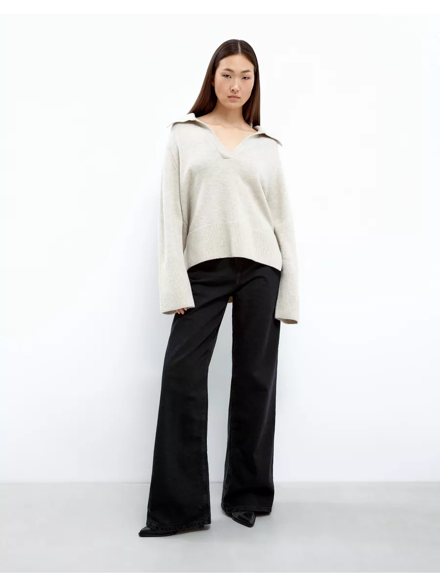 Чёрные джинсы Wide leg