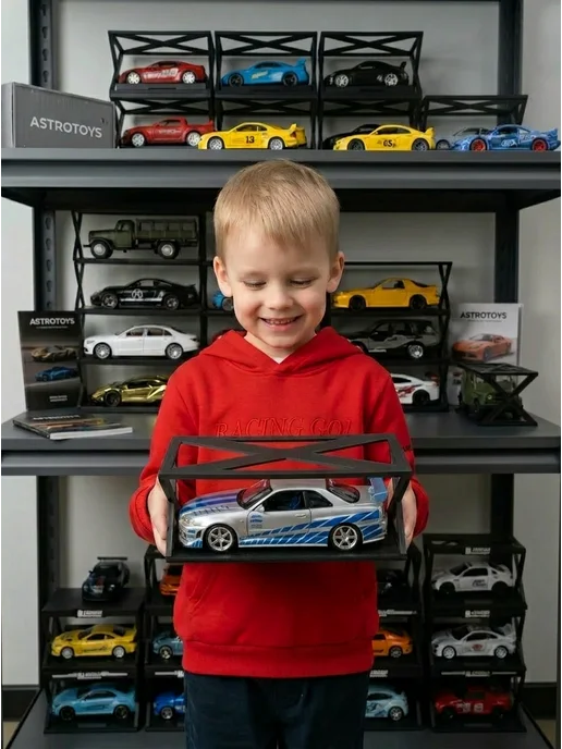 astrotoys Машинка металлическая Nissan Skyline GT-R в кузове R34, серый, фото 2