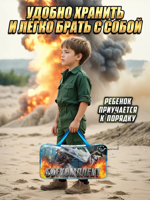 playokay Игровой набор военного для детей, зеленый, фото 7