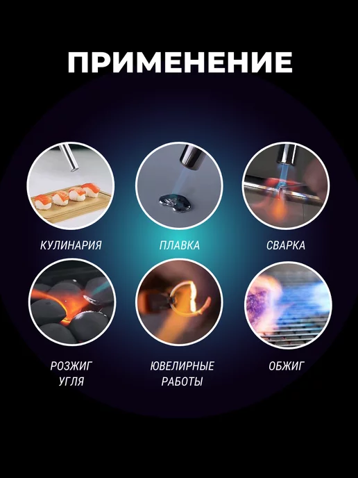 Газовая горелка металлическая с пьезоподжигом, желтый, фото 2
