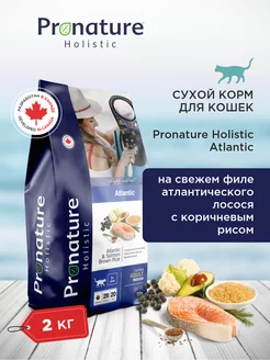 Holistic Atlantic для кожи и шерсти на лососе с рисом, 2кг Pronature 242570140 купить за 2 157 ₽ в интернет-магазине Wildberries