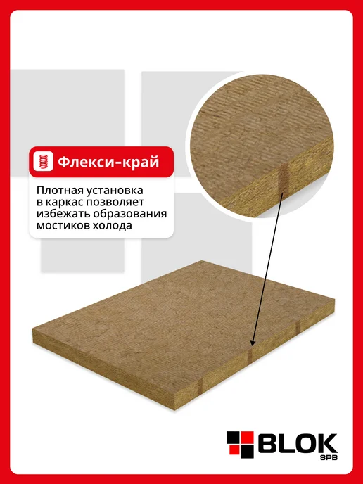Rockwool Лайт Баттс Скандик 50 мм (1 уп. 5,76 м2 12 плит), бежевый, фото 5