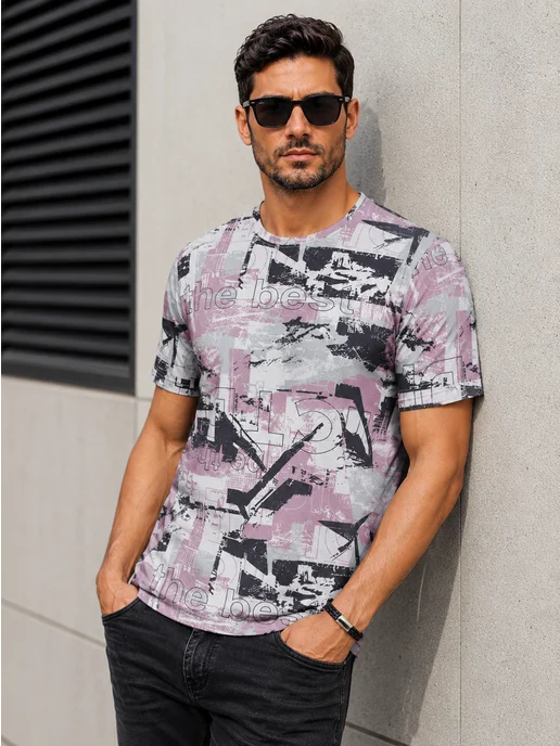 CLEVER WEAR Футболка с принтом хлопок яркая, белый