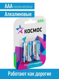 Батарейки ААА мизинчиковые щелочные 4шт в упаковке космос 242694008 купить за 161 ₽ в интернет-магазине Wildberries