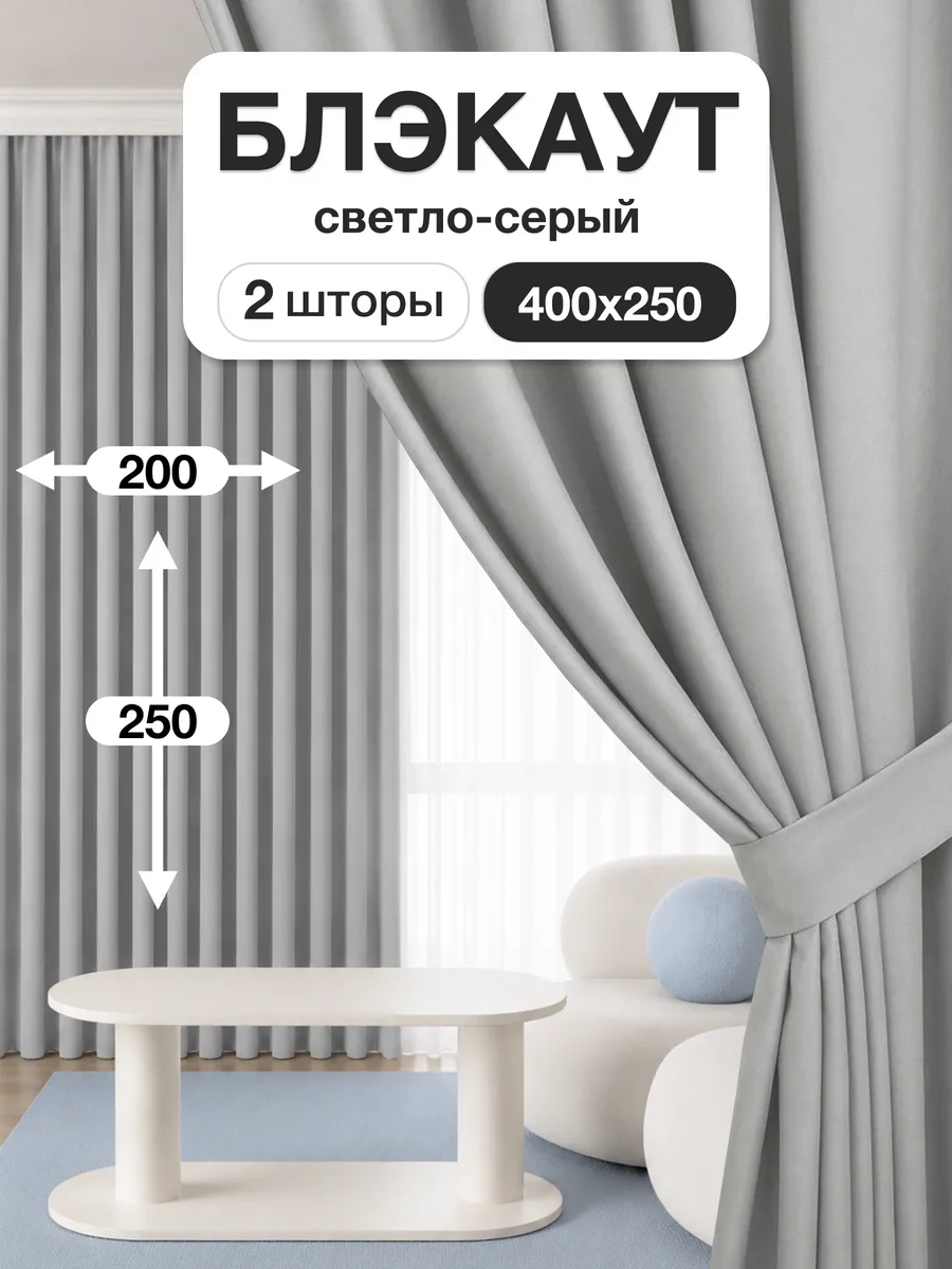 Шторы блэкаут 200х250 см 2шт комплект для гостиной и спальни