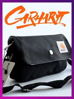 Сумка мужская через плечо тканевая маленькая черная кархарт Carhartt 242852709 купить за 1 560 ₽ в интернет-магазине Wildberries