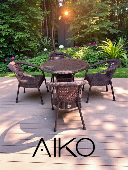 AIKORUS Комплект садовой мебели DECO 4 из искусственного ротанга, DECO 4, фото 2