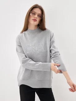 Джемпер оверсайз трикотажный с длинным рукавом GRAY MOSS 242877435 купить за 3 895 ₽ в интернет-магазине Wildberries