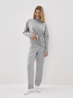 Брюки на резинке укороченные повседневные трикотаж GRAY MOSS 242878825 купить за 3 936 ₽ в интернет-магазине Wildberries