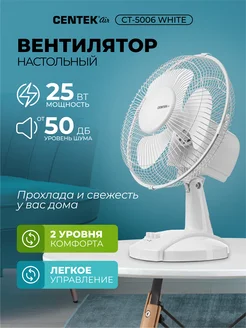 Вентилятор настольный CT-5006 мощный 25 Вт 27 см CENTEK 242956617 купить за 1 607 ₽ в интернет‑магазине Wildberries
