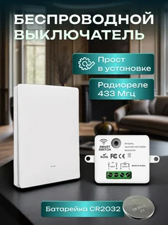 Беспроводной выключатель света с радиореле 220В (1кл) 433МГц Smart дом 18RUS 242994247 купить за 748 ₽ в интернет-магазине Wildberries