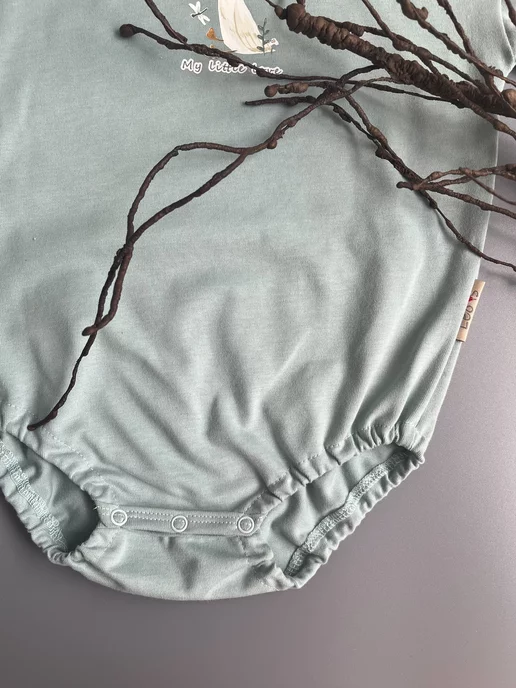 Leo is Боди оверсайз для малышей, зеленый, фото 4