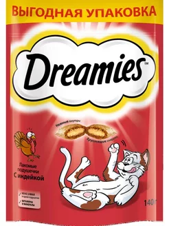 Лакомство для кошек с индейкой, 140г Dreamies 243102952 купить за 382 ₽ в интернет-магазине Wildberries