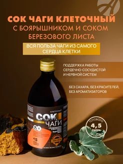 Сок Чаги клеточный с боярышником и соком березового листа