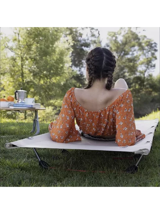 Кровать раскладушка туристическая облегченная, черная, черный, фото 7