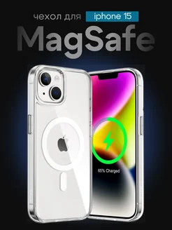 Прозрачный чехол на iPhone 15 с MagSafe