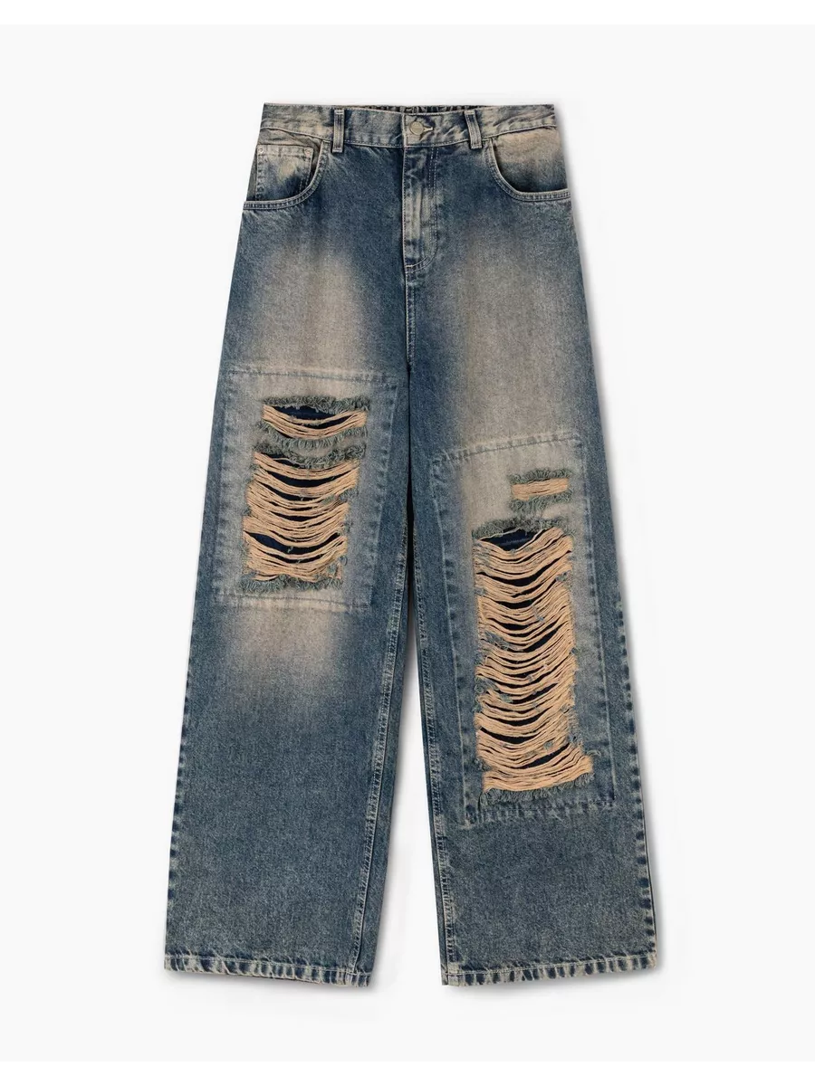 Джинсы Baggy с рваным...