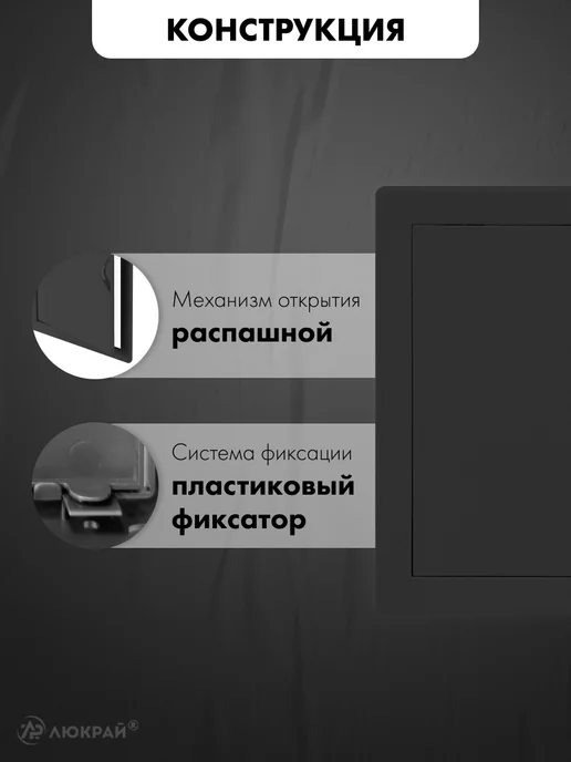 AirRoxy Люк ревизионный пластиковый 15х30 см, 40x40 см, фото 2