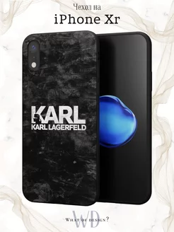 Чехол на iPhone XR с принтом Karl Lagerfeld