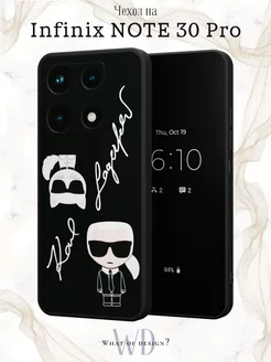 Чехол на Note 30 Pro с принтом Karl Lagerfeld