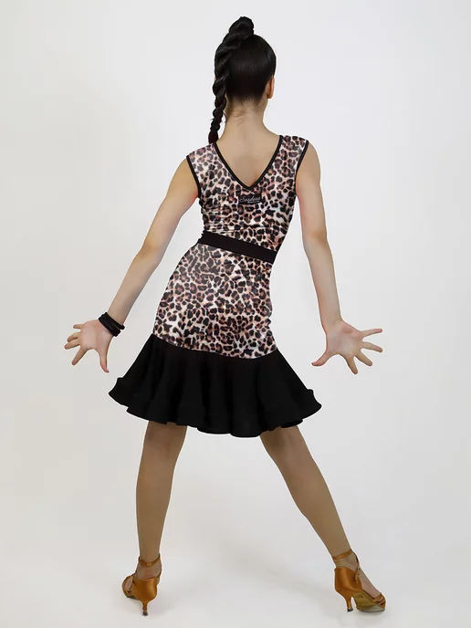 SARDANA DRESS Платье для танцев (латины) с воланами, черный, фото 3