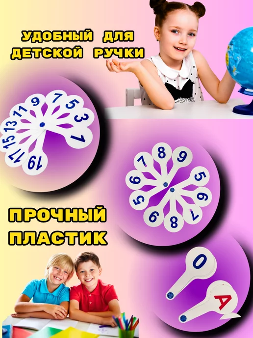 Scool Time Школьный веер - касса цифр для первоклассника, синий, фото 4