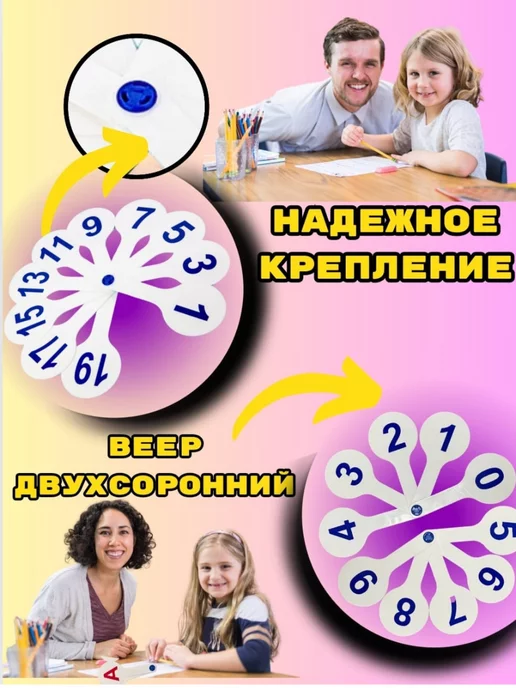 Scool Time Школьный веер - касса цифр для первоклассника, синий, фото 5