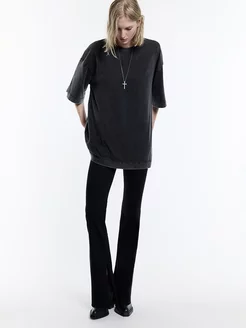 Футболка oversize хлопковая с вареным эффектом Befree 243498516 купить за 1 049 ₽ в интернет-магазине Wildberries