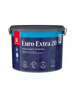 Краска для влажных помещений EURO EXTRA 20, база A 9л Tikkurila 243532482 купить за 11 767 ₽ в интернет-магазине Wildberries